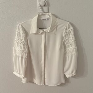 Elegant White Lace Sleeve Blouse